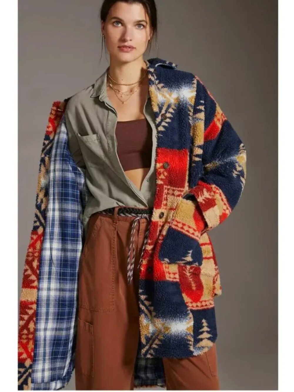 Anthropologie Pilcro Leopard Sherpa Duster - Picture 6 of 12
